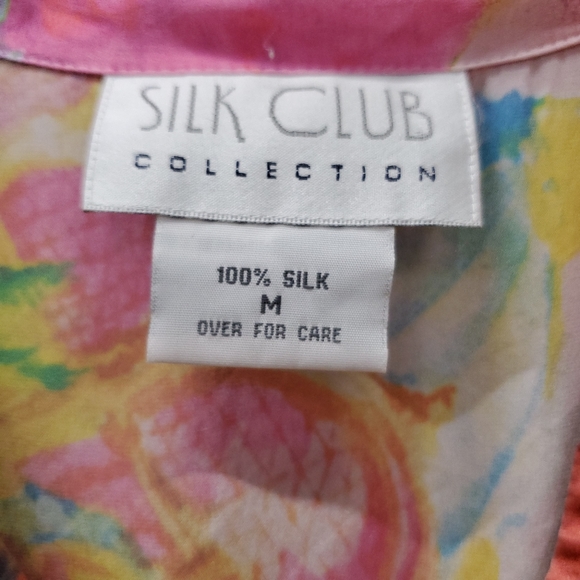 Silk Club Collection Button Down Silk Blouse Women's Size M Medium - Picture 9 of 10